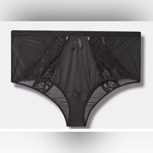 Torrid NWT Satin And Lace Retro Tanga Black Panties